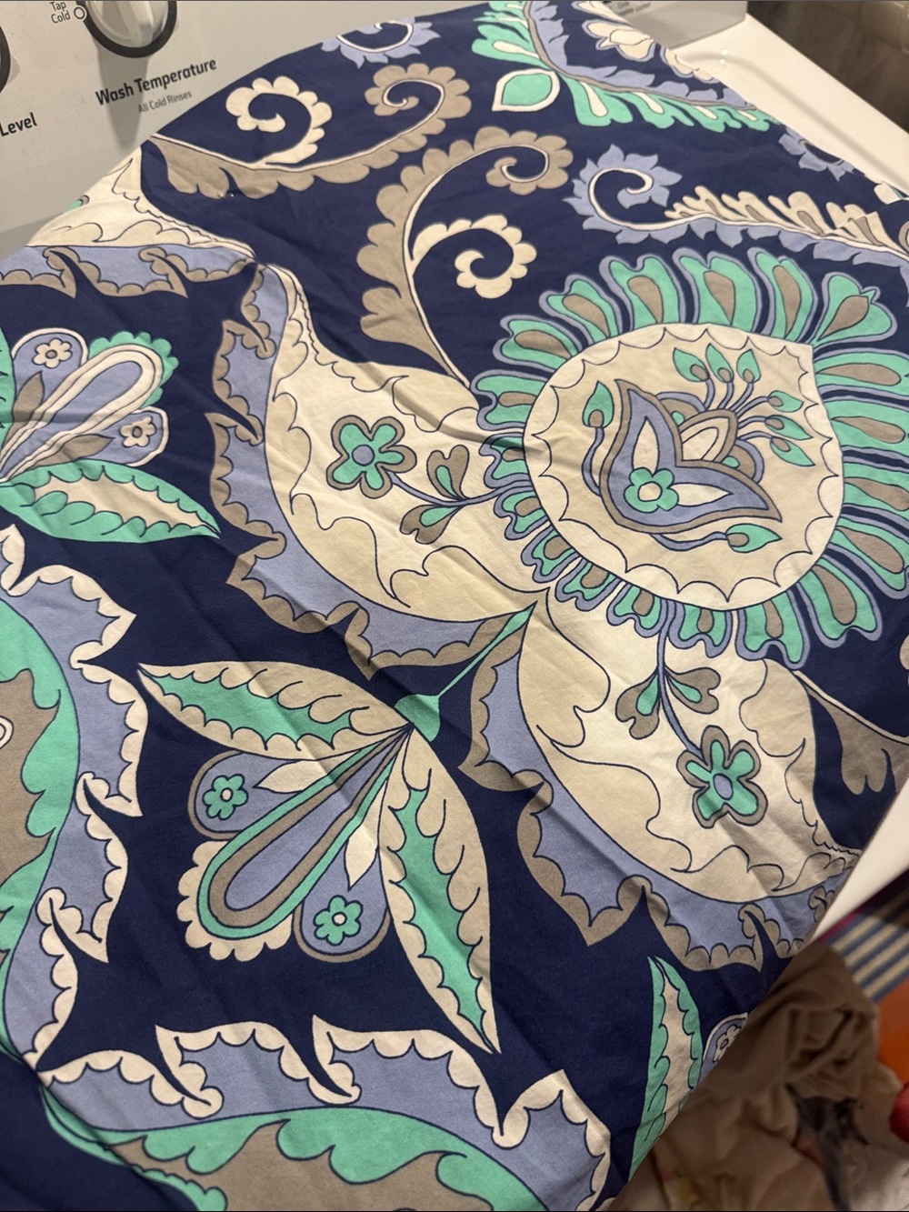 Pottery barn teen twin duvet cover Navy Blue Paisley  new!